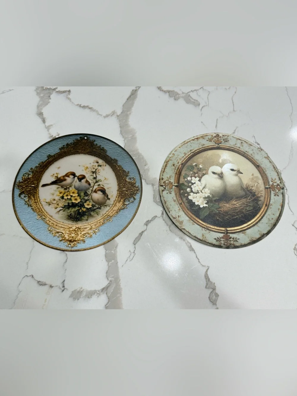Vintage Farmhouse Wall Decor Signs Set of 2 Round 8